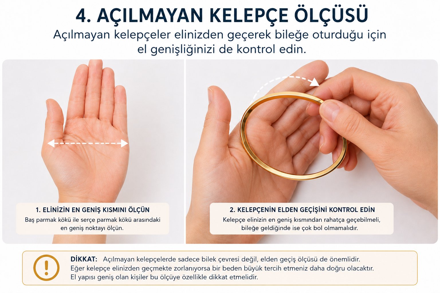 Açılmayan kelepçe ölçüsü ve elden geçiş kontrolü