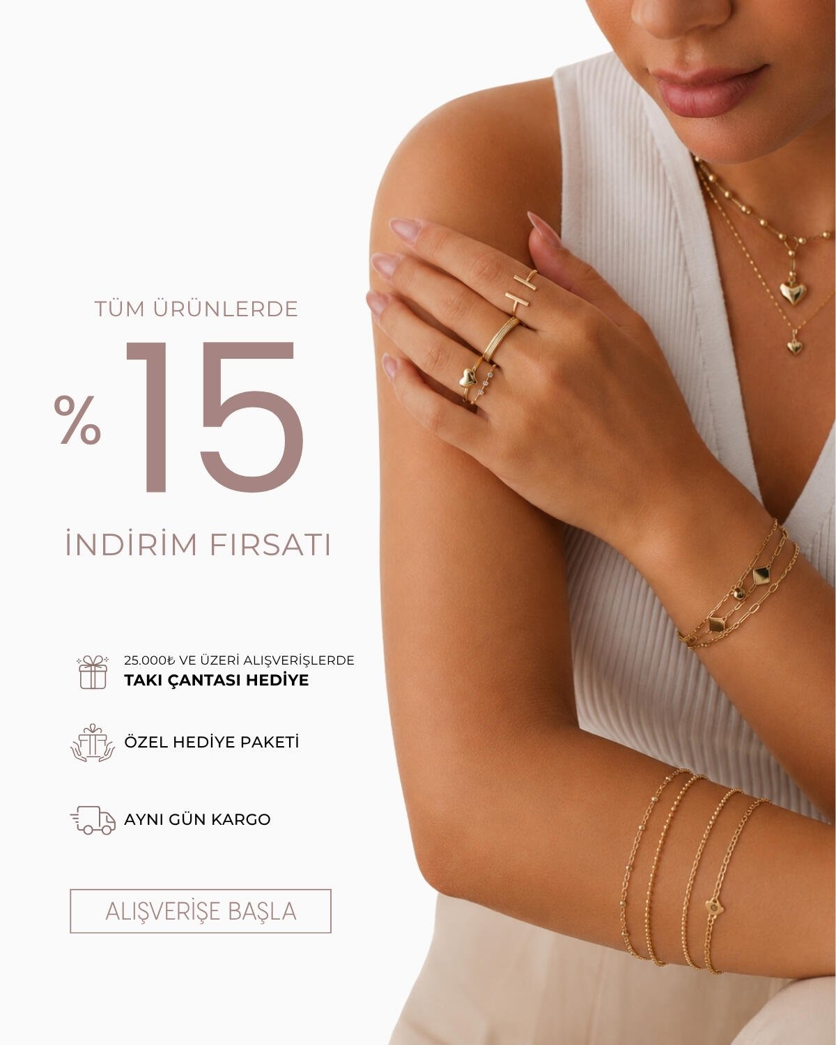 Tüm ürünlerde %15 indirim