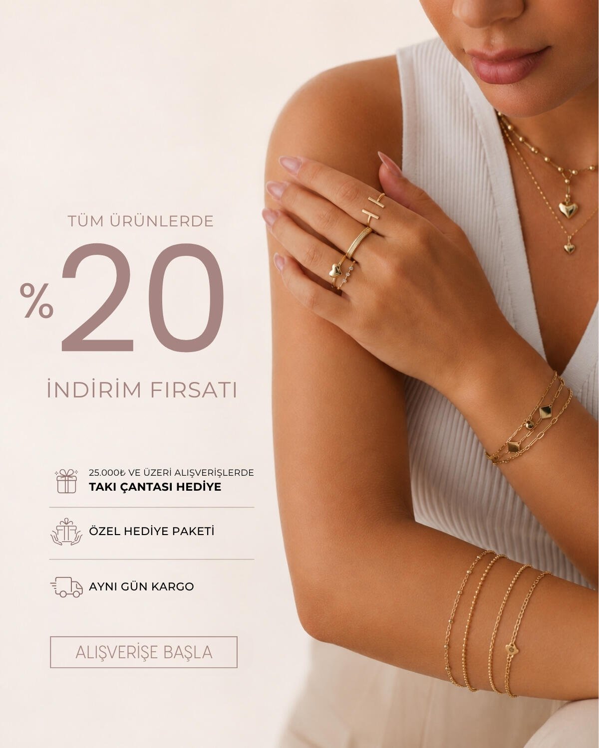 Tüm ürünlerde %20 indirim
