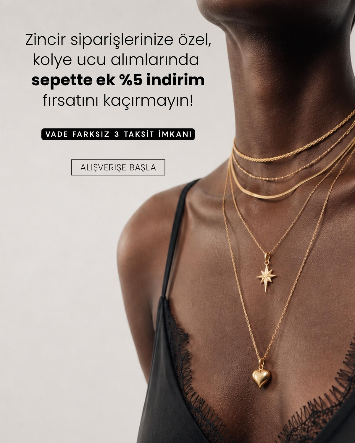 Zincir siparişlerinizde kolye uçlarında sepette %5 indirim fırsatı!