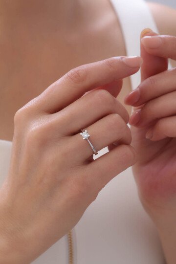 0,32 Karat V Kesim Pırlanta Yüzük - 3