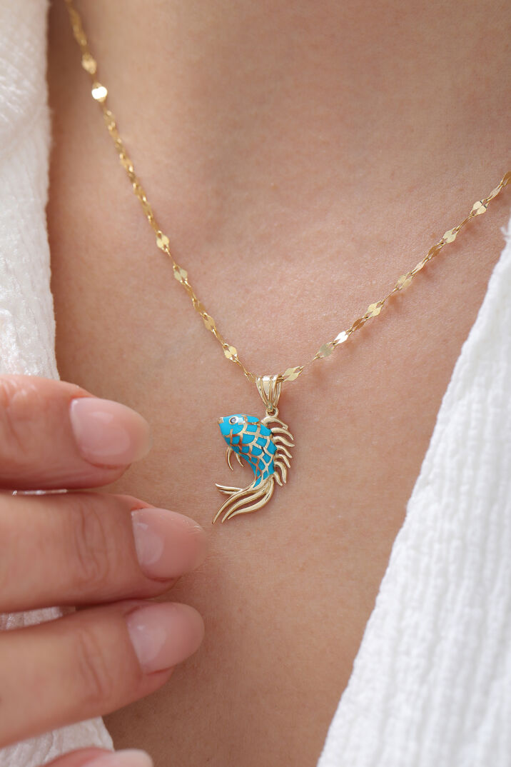 Aynalı Zincir Balık Kolye - Yavuz Kuyumculuk (1)