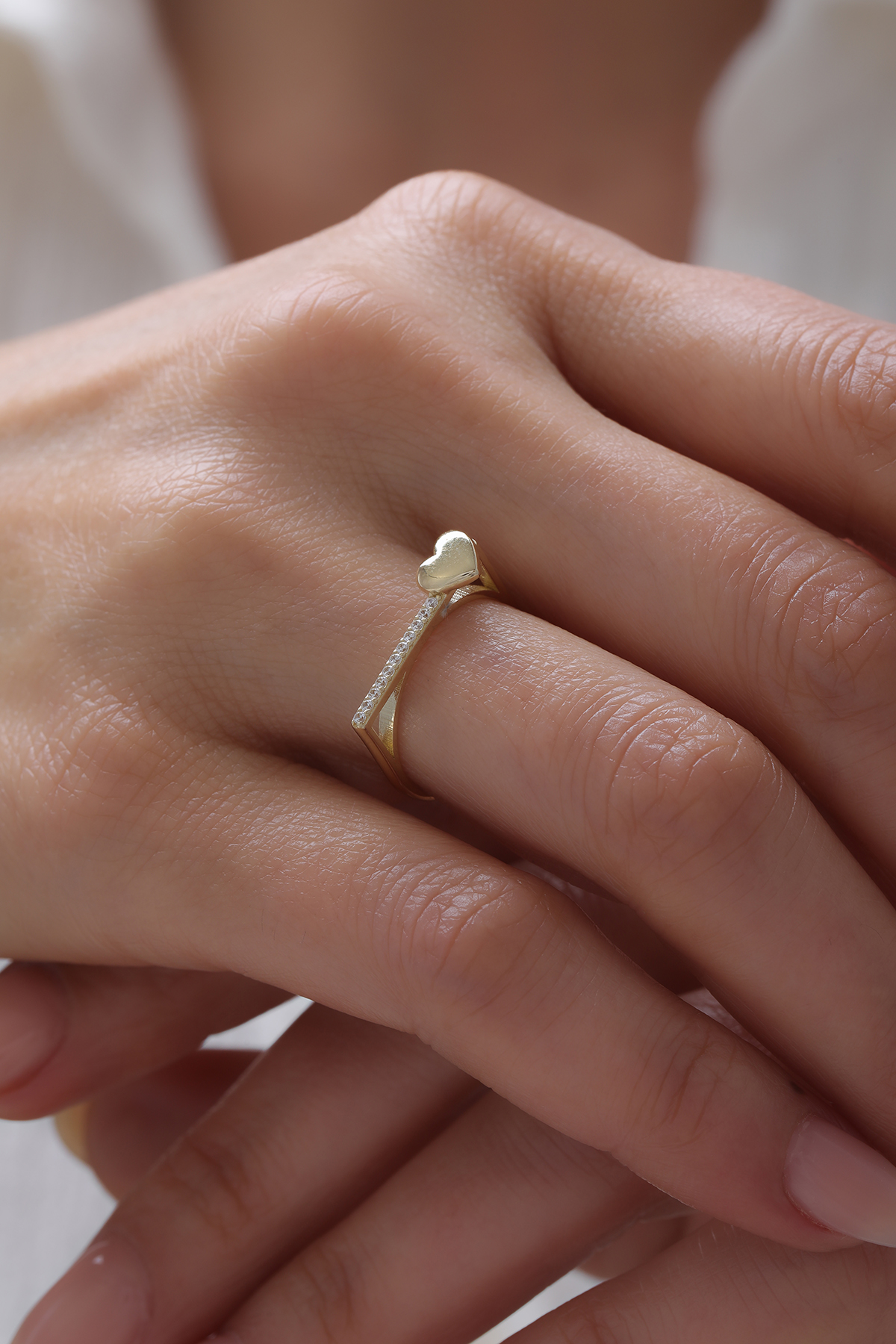 Dikdörtgen Kalp Detay Yüzük - Yavuz Kuyumculuk (1)