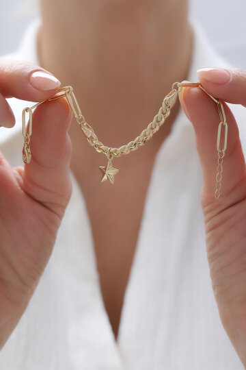 Gurmet Ataş Zincir Sallantılı Yıldız Bileklik - 2