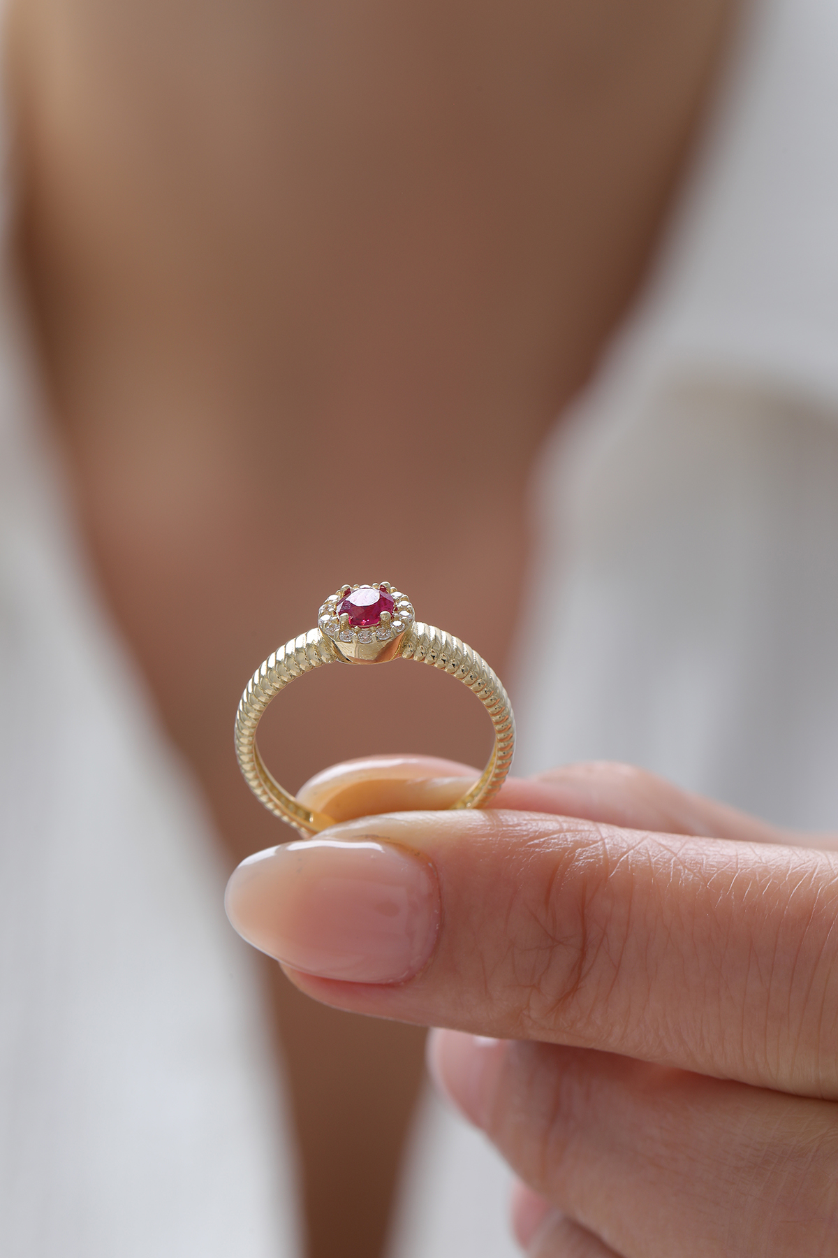 İstiridye Yakut Yüzük - Yavuz Kuyumculuk (1)