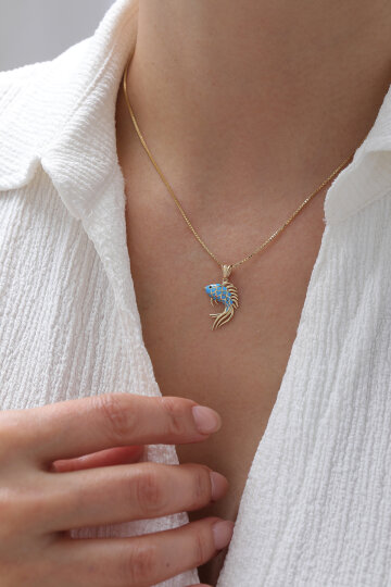 Küp Zincir Balık Kolye - 1