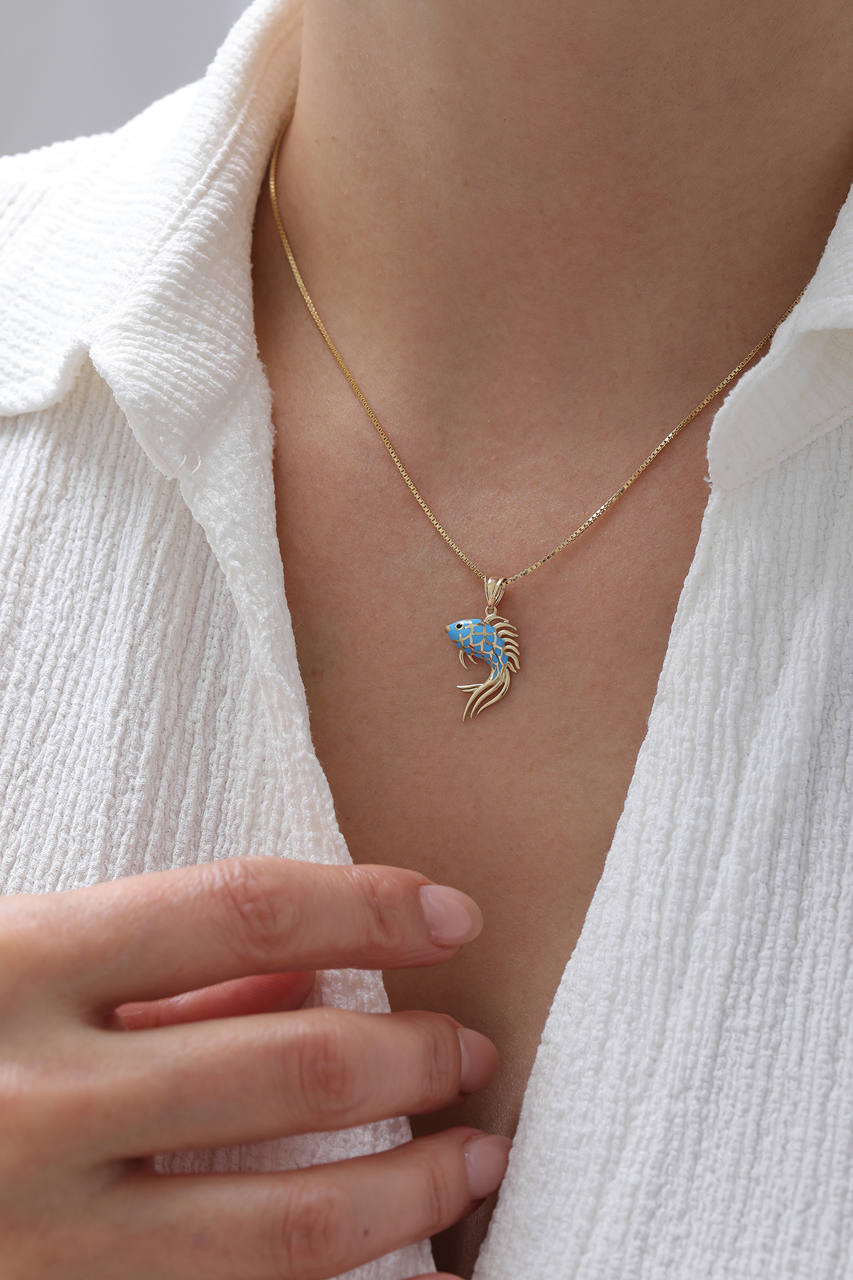 Küp Zincir Balık Kolye - Yavuz Kuyumculuk (1)