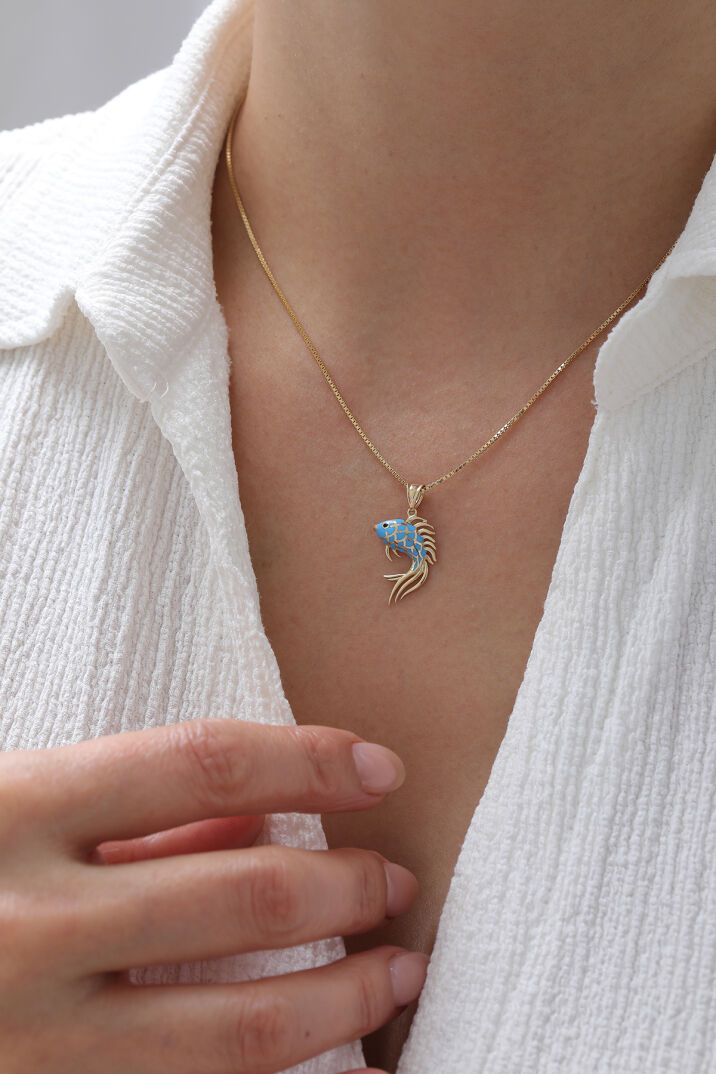 Küp Zincir Balık Kolye - Yavuz Kuyumculuk