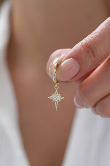 Kuzey Yıldızı Halka Küpe - 3