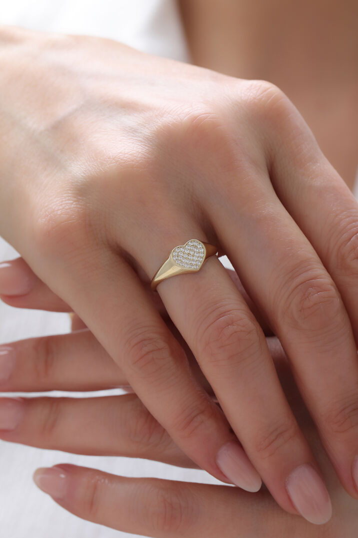 Taşlı Kalp Yüzük - Yavuz Kuyumculuk