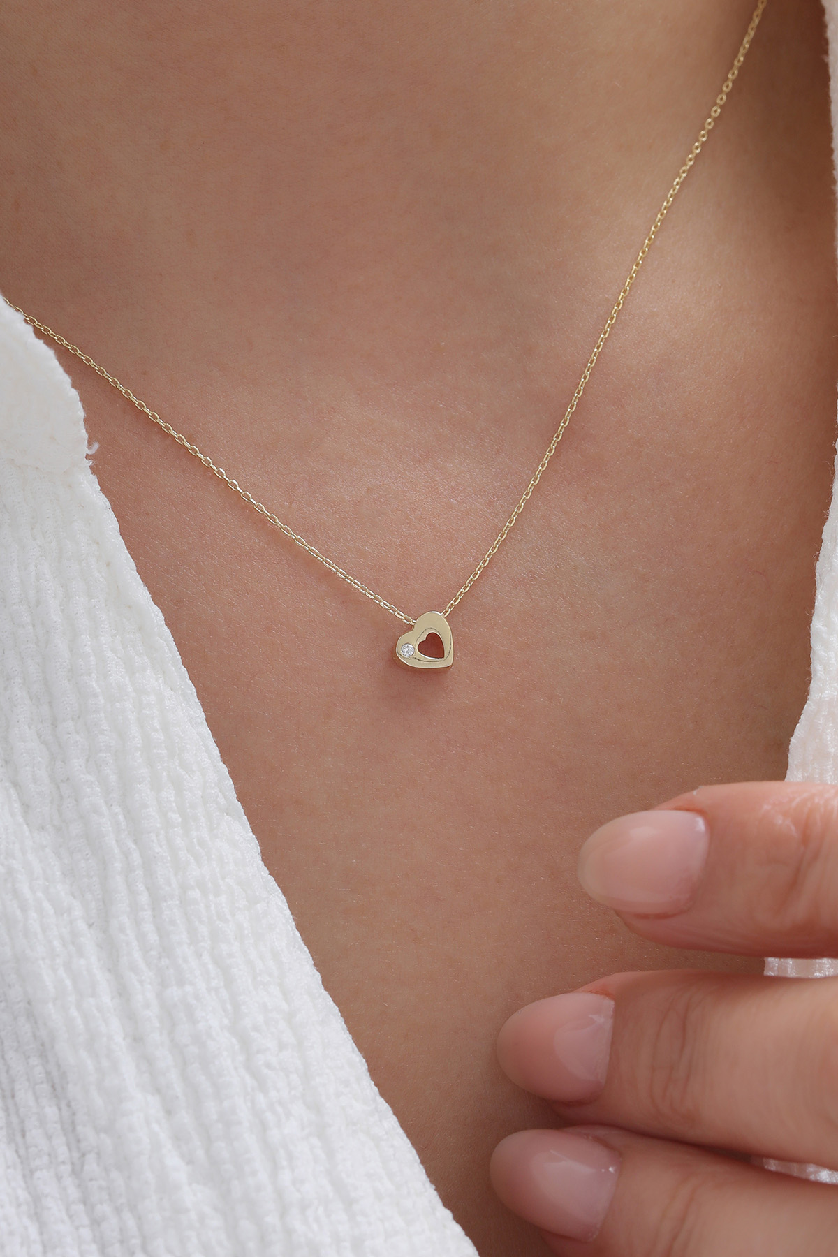 Tektaş Kalp Kolye - Yavuz Kuyumculuk (2)