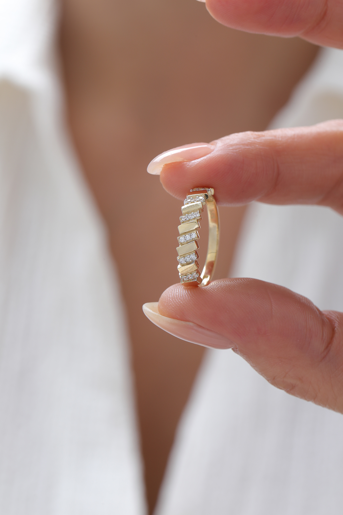 Yarı Taşlı Çizgi Yüzük - Yavuz Kuyumculuk (3)