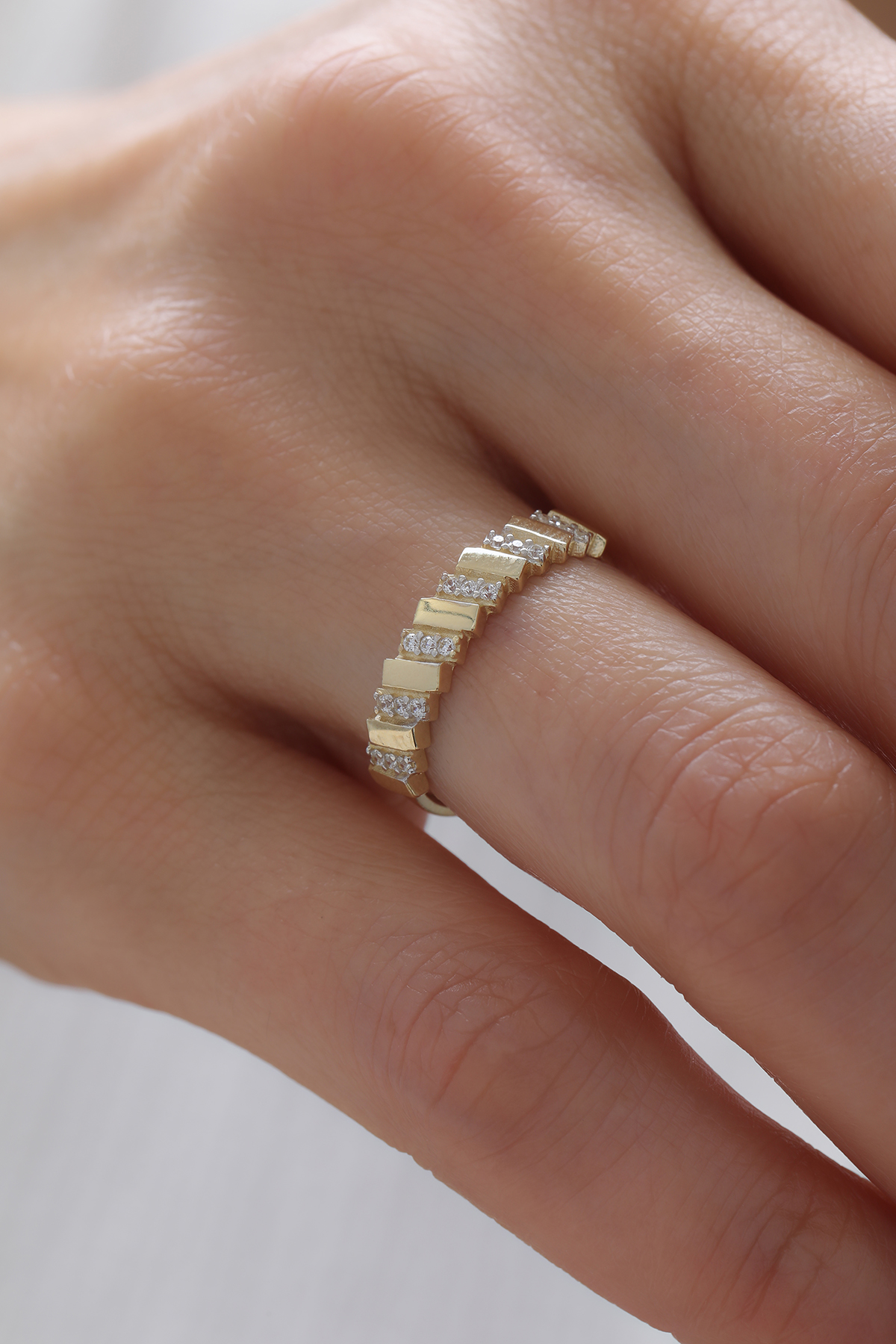 Yarı Taşlı Çizgi Yüzük - Yavuz Kuyumculuk (1)