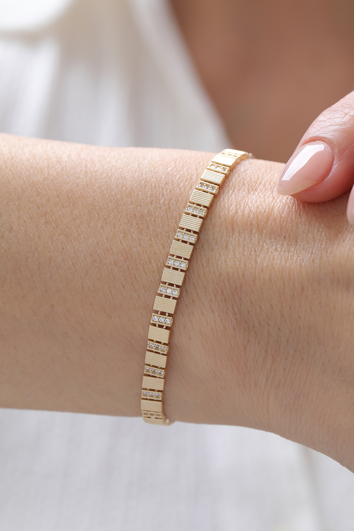 Yarı Taşlı Modern Bileklik - Yavuz Kuyumculuk (1)