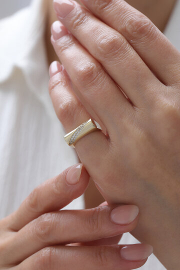 Yarı Taşlı Modern Yüzük - 1