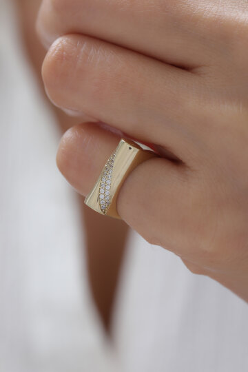 Yarı Taşlı Modern Yüzük - 2