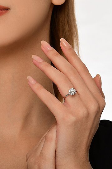 2 Karat Yuvarlak Kesim Laboratuvar Pırlantası Tektaş Yüzük - 2