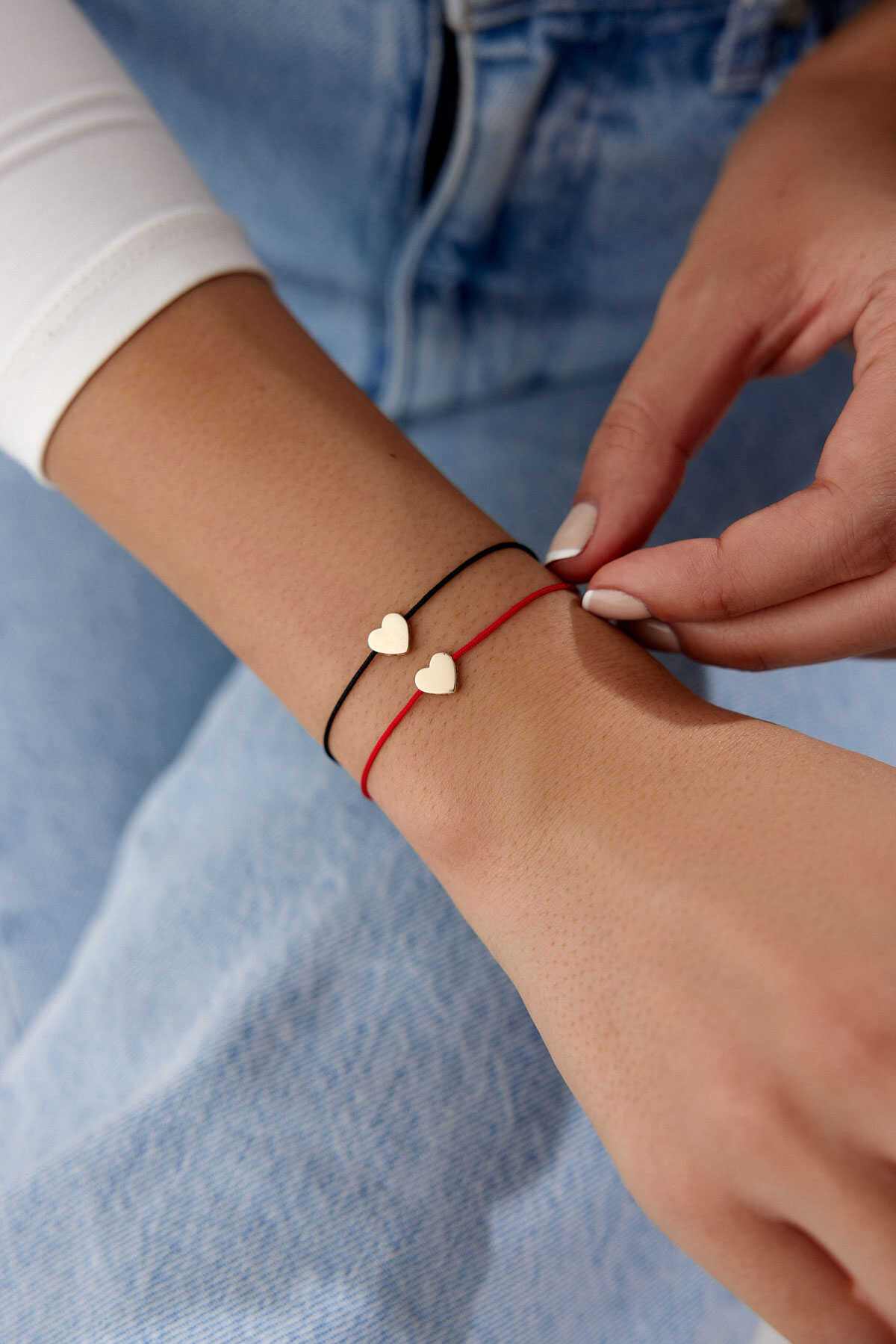 Altın Kalpli İp Bileklik - Yavuz Kuyumculuk (1)