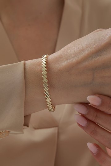 Asimetrik Çizgi Desen Kelepçe - 1