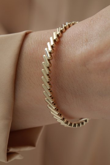 Asimetrik Çizgi Desen Kelepçe - 2