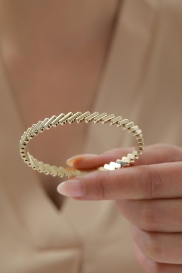 Asimetrik Çizgi Desen Kelepçe - 3