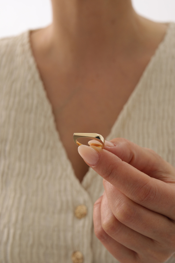 Asimetrk Dikdörtgen Yüzük - 3