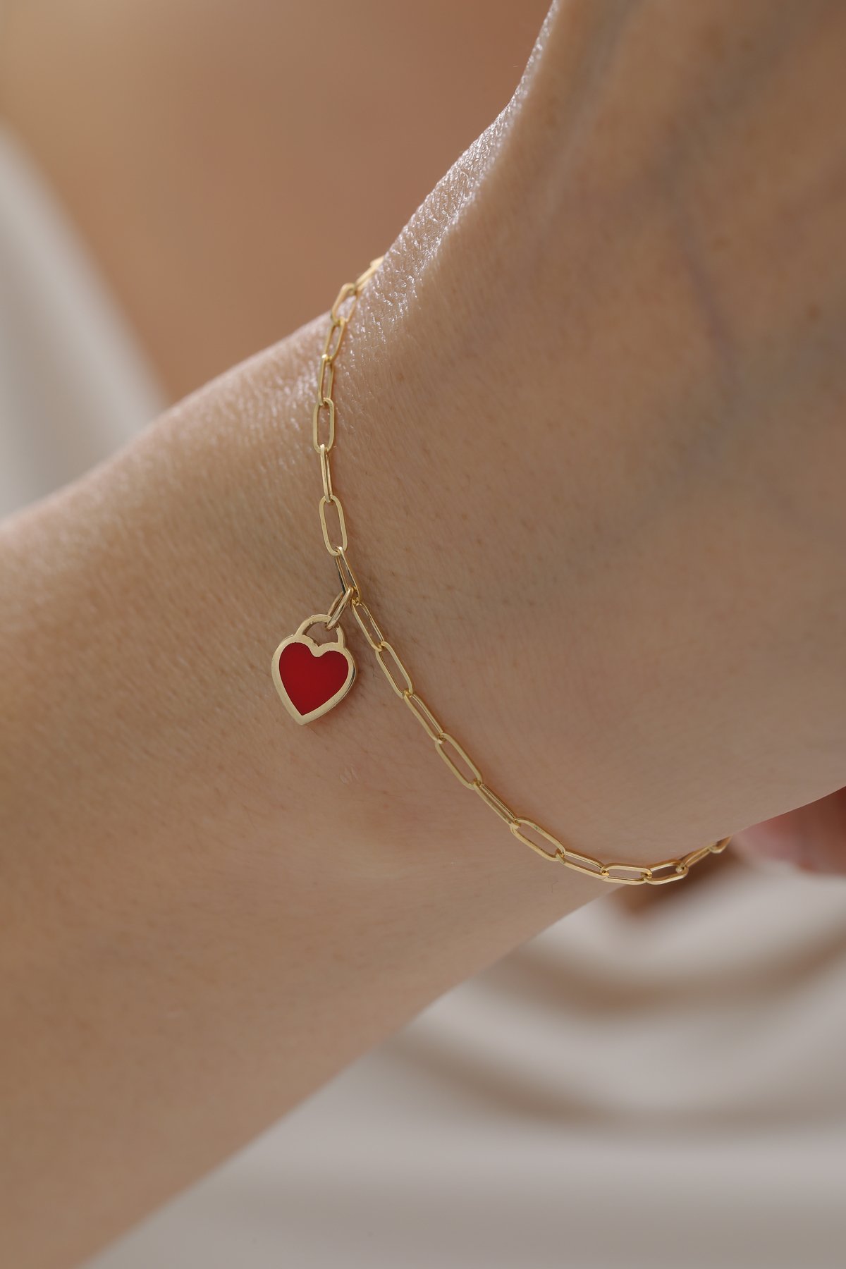 Ataş Zincir Kalp Bileklik - Yavuz Kuyumculuk (1)