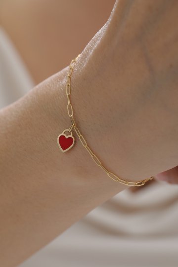 Ataş Zincir Kalp Bileklik - 2