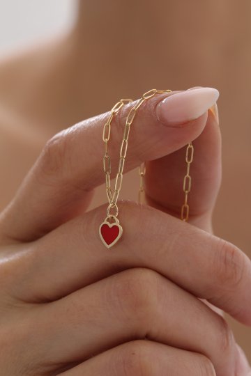 Ataş Zincir Kalp Bileklik - 3