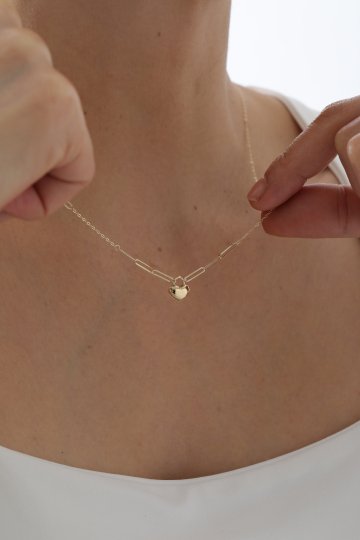 Ataş Zincir Kalp Kolye - 2