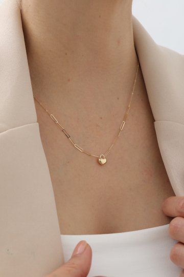 Ataş Zincir Kalp Kolye - 2