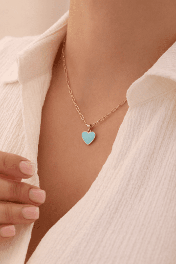 Ataş Zincir Kalp Kolye - 4