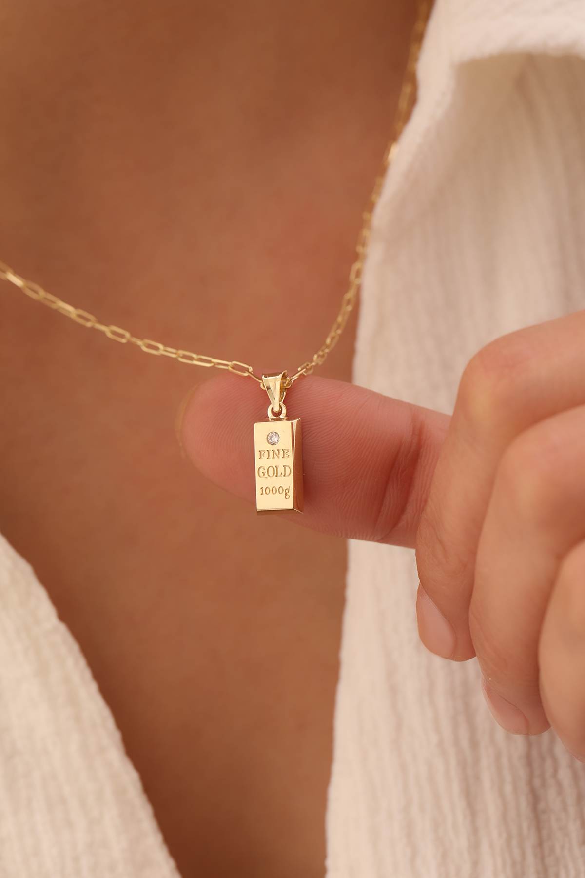 Ataş Zincir Külçe Kolye - Yavuz Kuyumculuk (1)