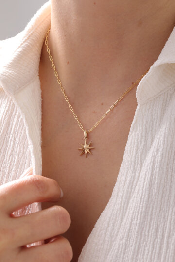 Ataş Zincir Minimal Yıldız Kolye - 1
