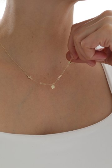 Ataş Zincir Üçlü Yonca Kolye - 2