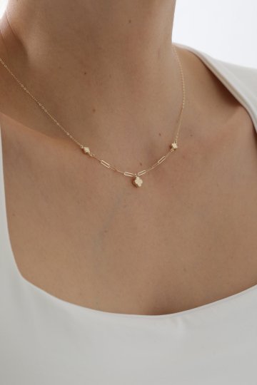 Ataş Zincir Üçlü Yonca Kolye - 3