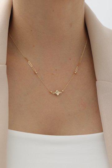 Ataş Zincir Yonca Kolye - 1