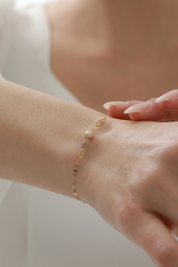 Aynalı Zincir Kalemli Top Bileklik - 1