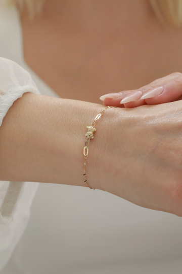 Aynalı Zincir Ayıcık Bileklik - 1