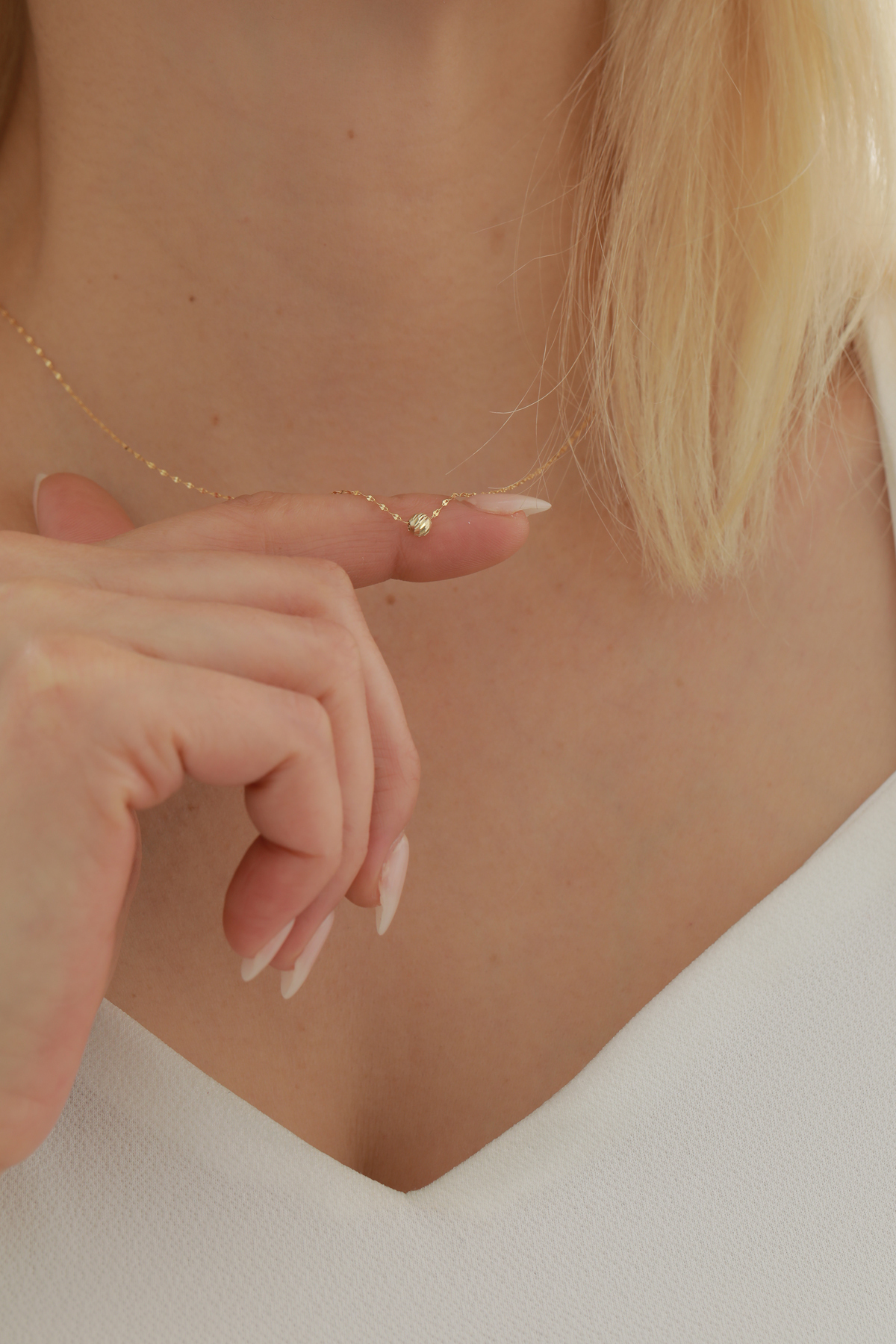 Aynalı Zincir Dorika Top Kolye - Yavuz Kuyumculuk (1)