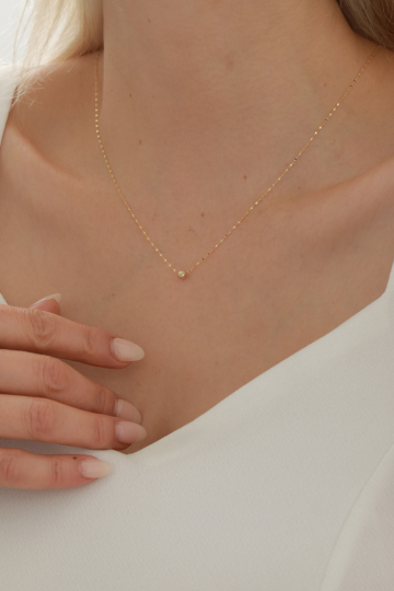 Aynalı Zincir Dorika Top Kolye - 2