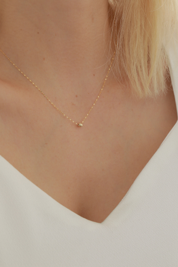 Aynalı Zincir Dorika Top Kolye - 3