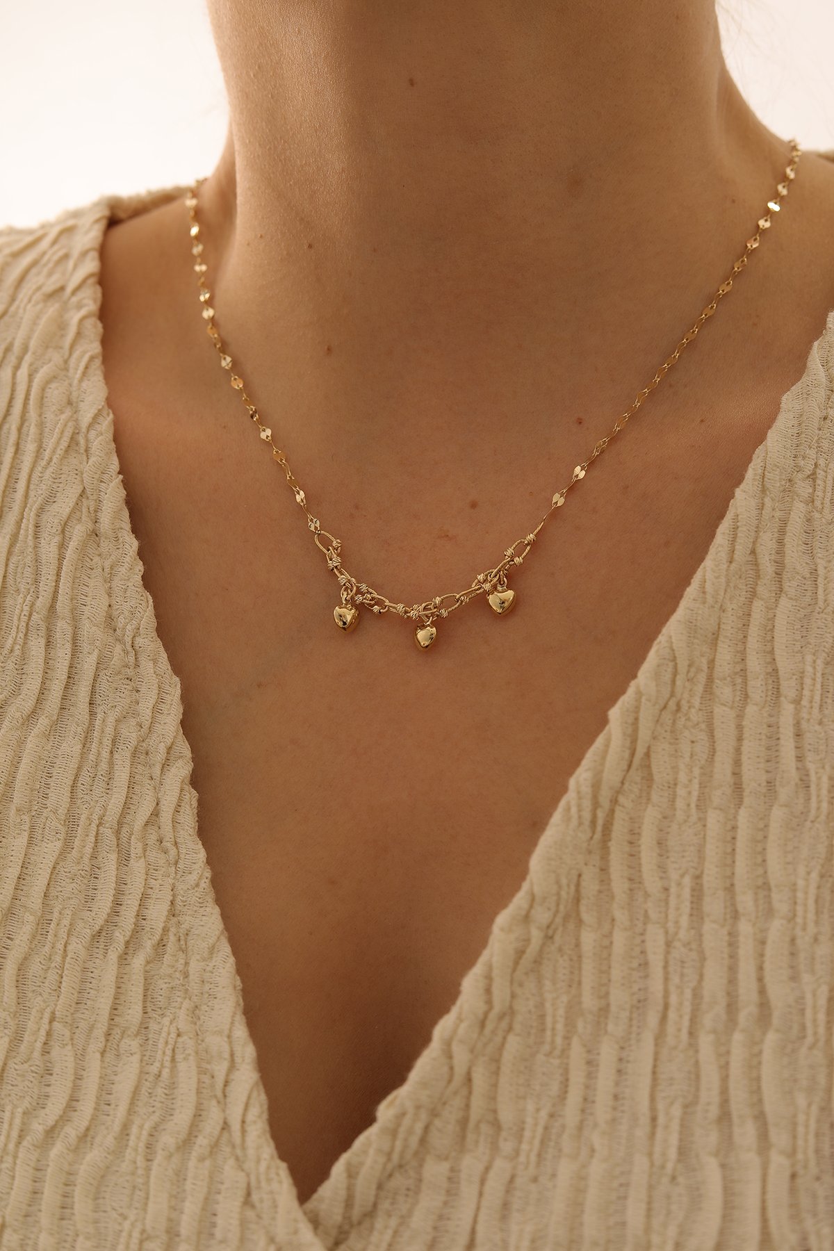 Aynalı Zincir Dorika Toplu Kalp Kolye - Yavuz Kuyumculuk (4)