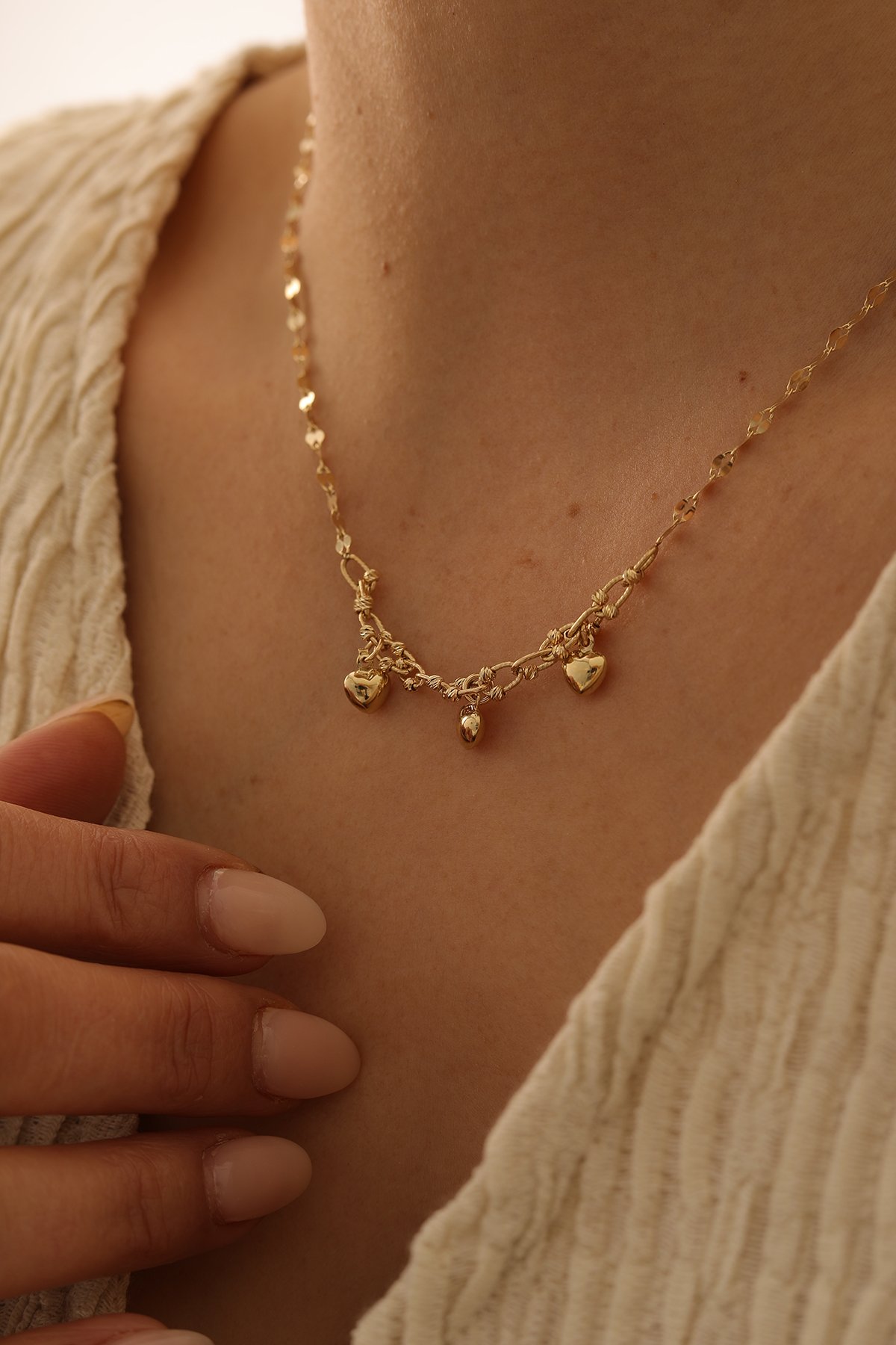 Aynalı Zincir Dorika Toplu Kalp Kolye - Yavuz Kuyumculuk (3)