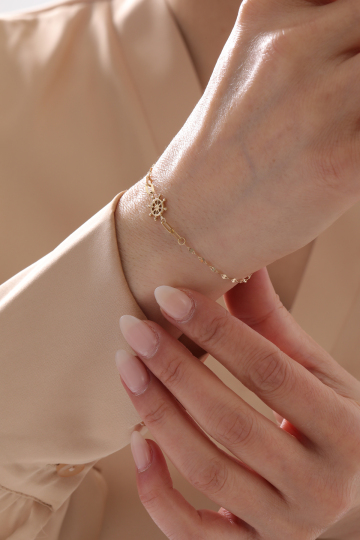 Aynalı Zincir Dümen Bileklik - 2