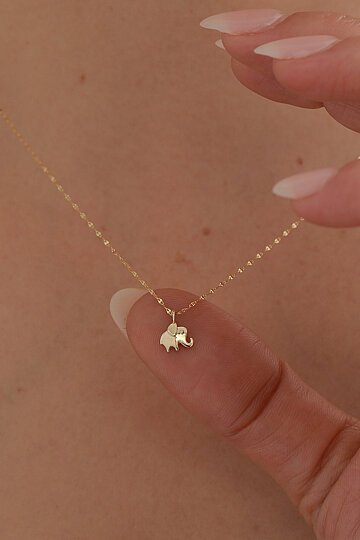 Aynalı Zincir Fil Kolye - 1