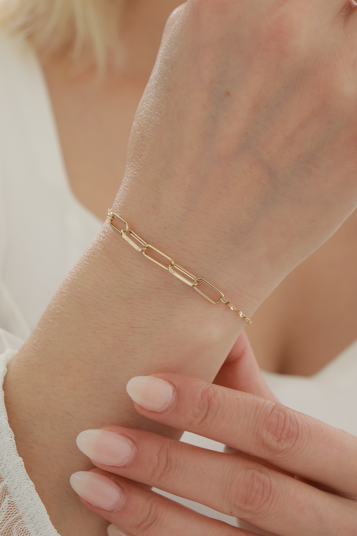 Aynalı Zincir Kalın Ataş Bileklik - Yavuz Kuyumculuk (1)