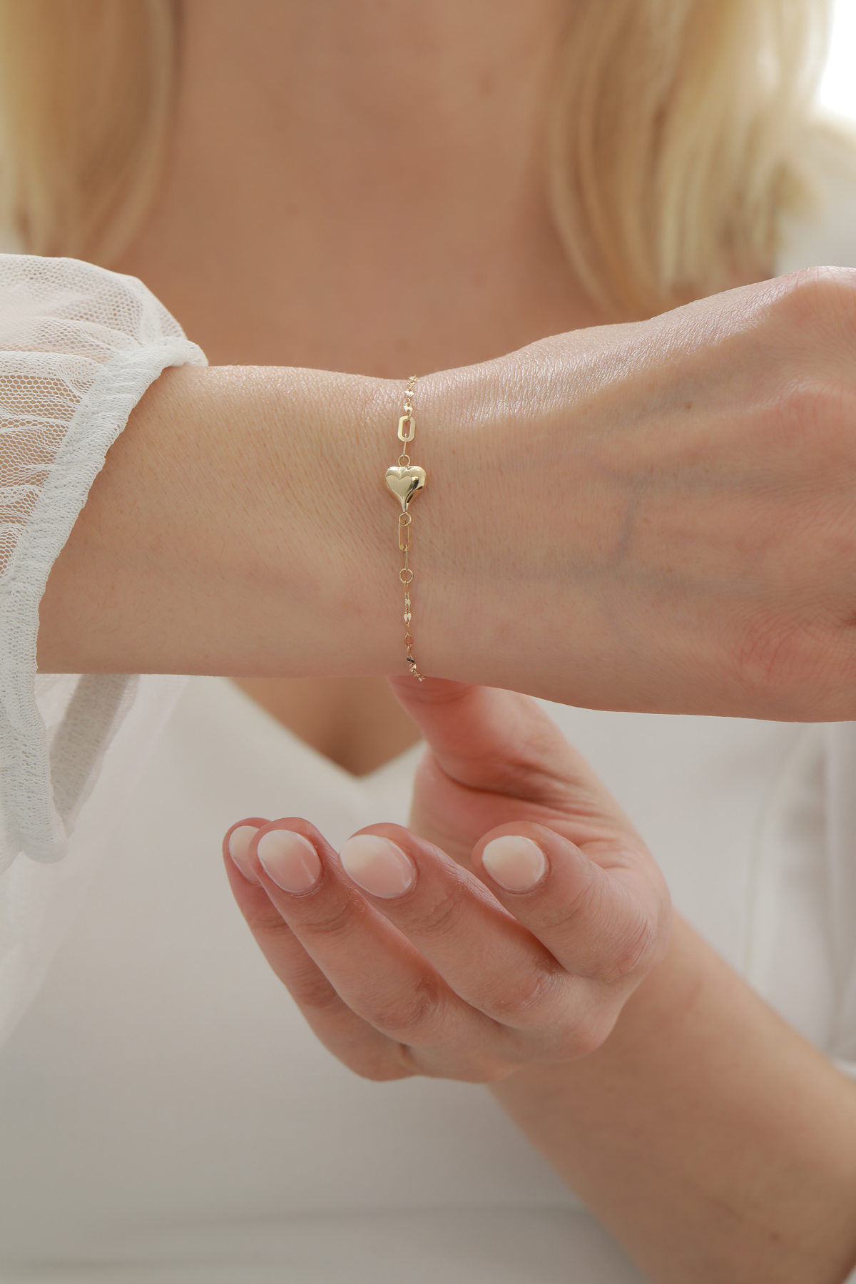 Aynalı Zincir Kalp Bileklik - Yavuz Kuyumculuk (2)