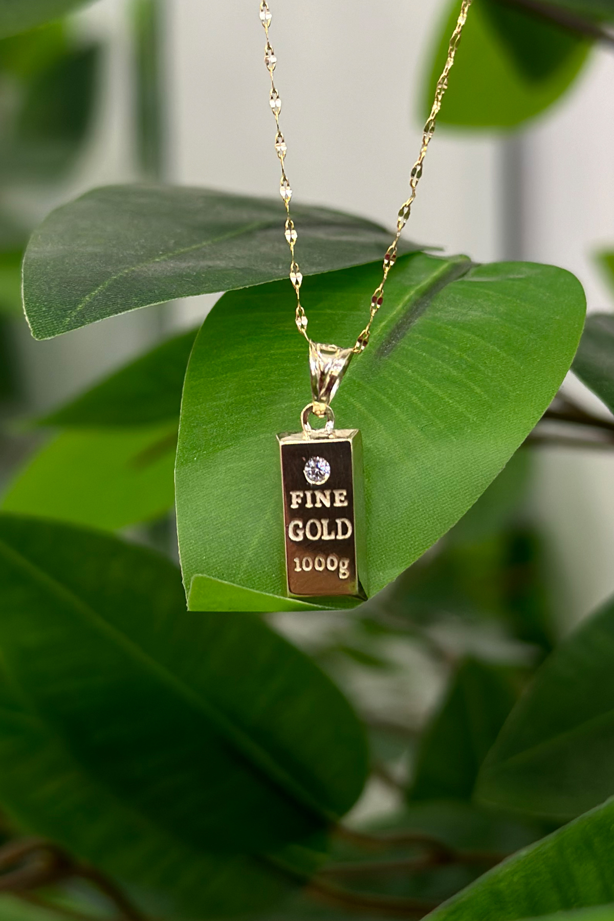 Aynalı Zincir Külçe Kolye - Yavuz Kuyumculuk (1)