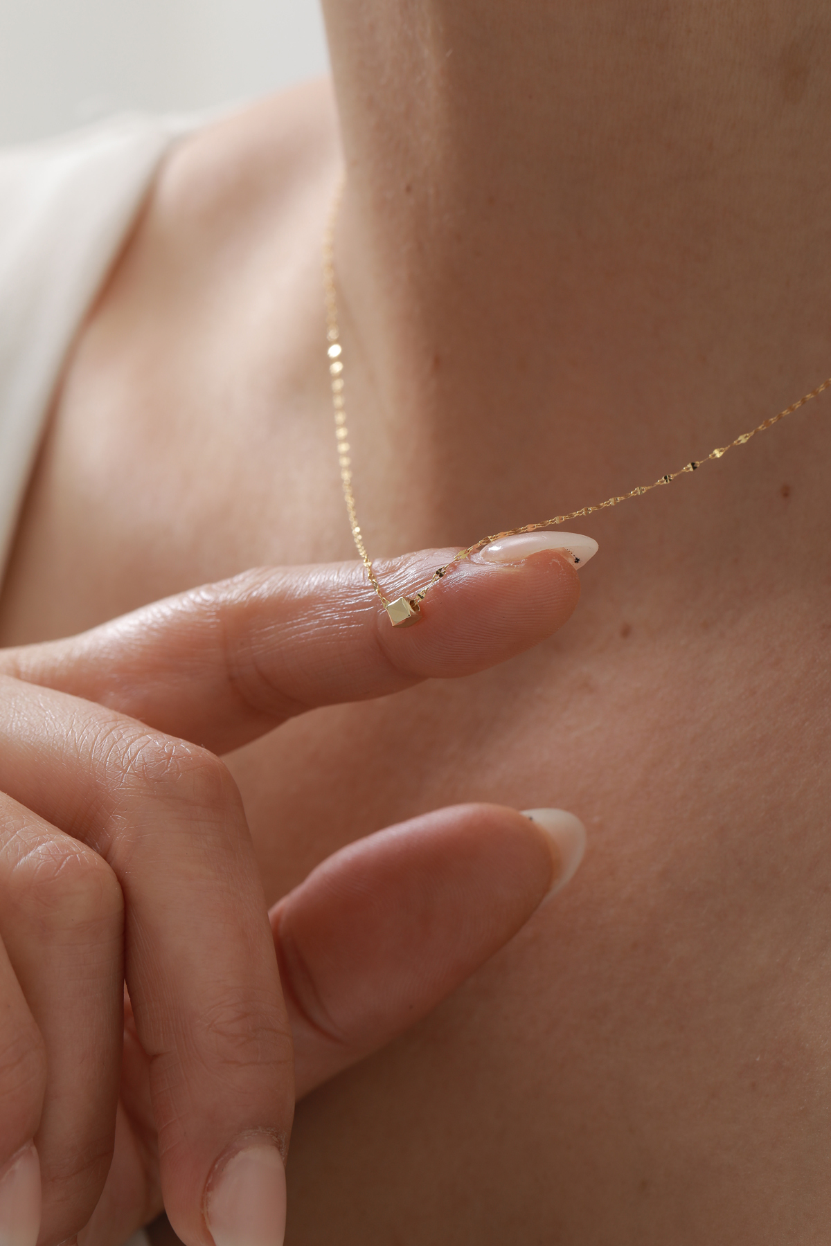 Aynalı Zincir Küp Kolye - Yavuz Kuyumculuk (1)